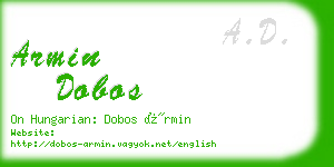 armin dobos business card